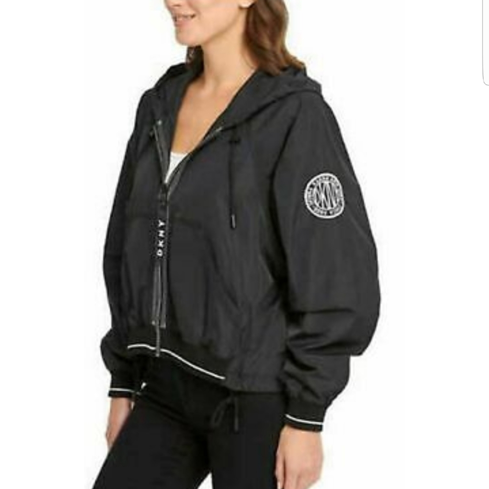 New DKNY Ladies Womens Cropped Windbreaker Jacket